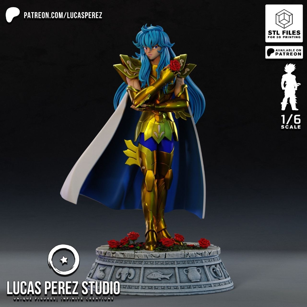 12 - Pisces Aphrodite - Saint Seiya - STL Forge