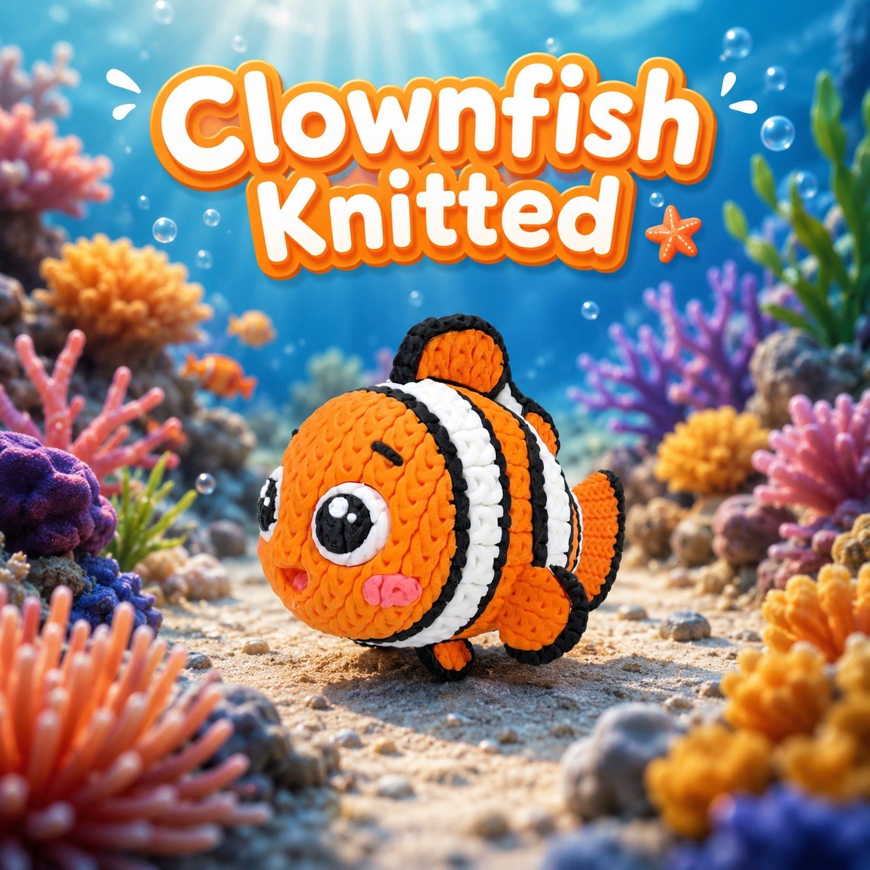 Clown Fish Knittedg 100% Scale