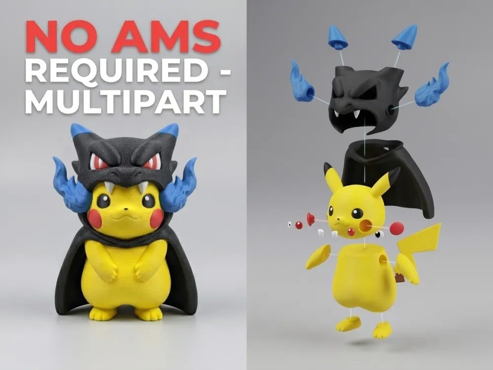 Pikachu Mega Charizard X Poncho