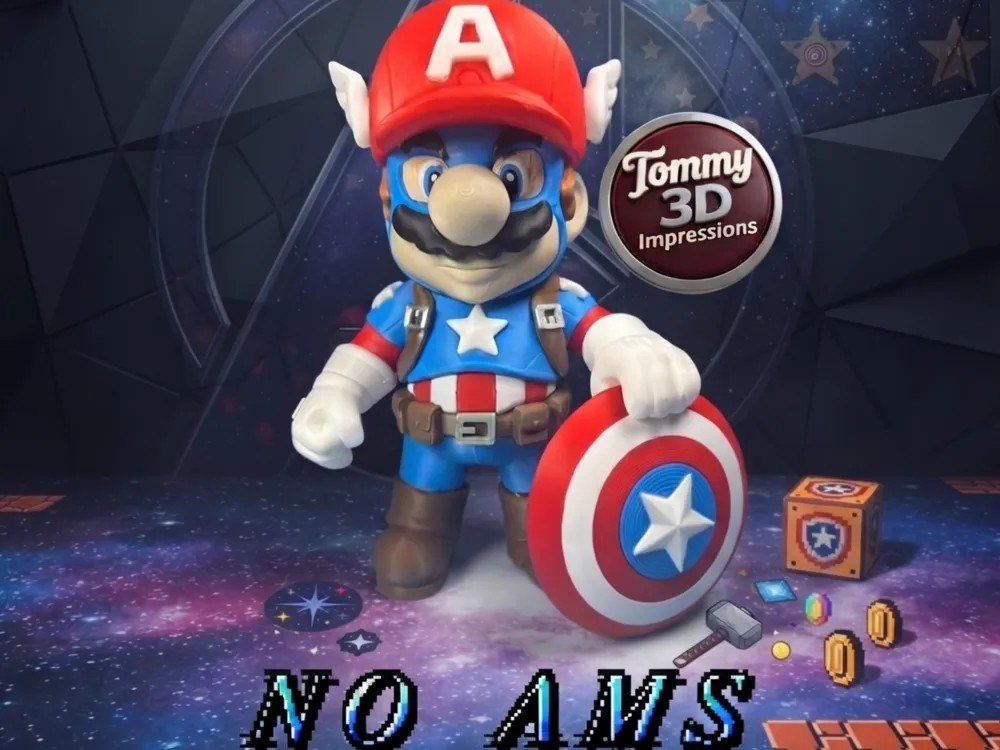 MARIO CAPTAIN AMERICA TOMMY 25cm