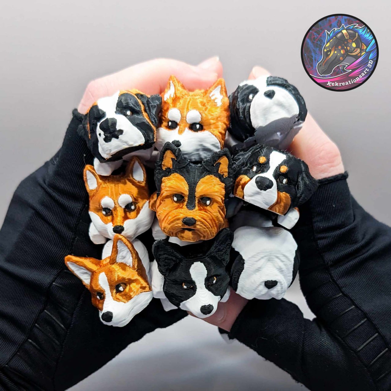Kekreations Baby Flexi Dog Keychain Set 2
