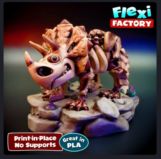 Flexi Factory Skeleton Triceratops Eyes Straight