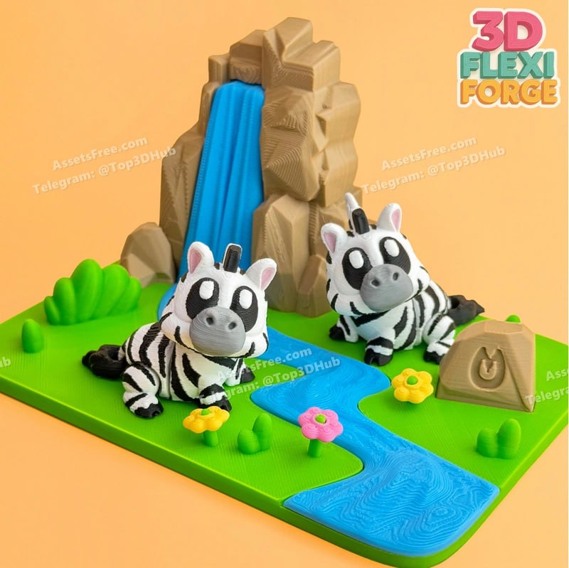 Zebra Waterfall 3D Flexi Forge