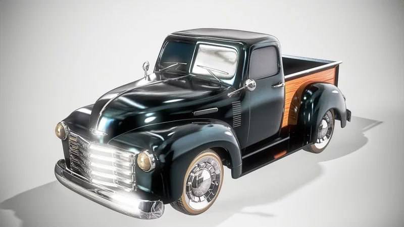 Historical Pickup Car 3D Model