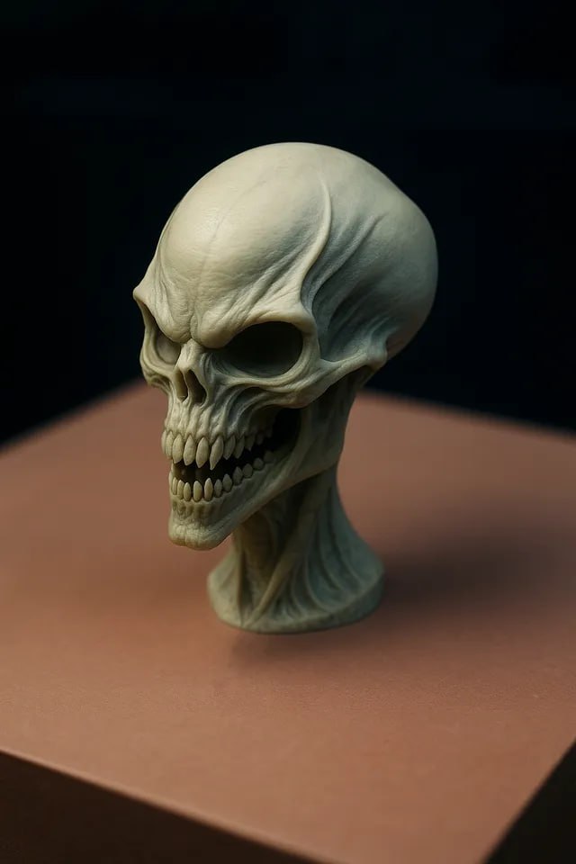 The-Abyssal-Sentinel-Hyper-Detailed-Alien-Skull-Model Files