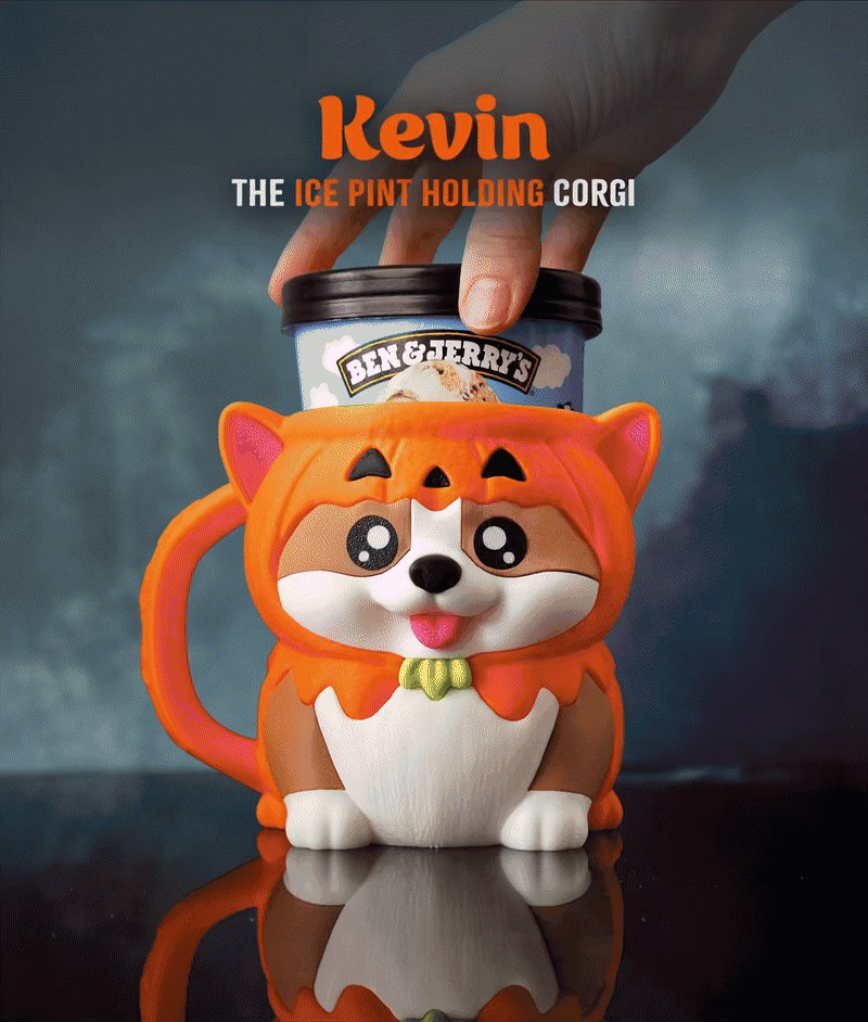 Kevin The Corgi Ice Cream Pint Holder