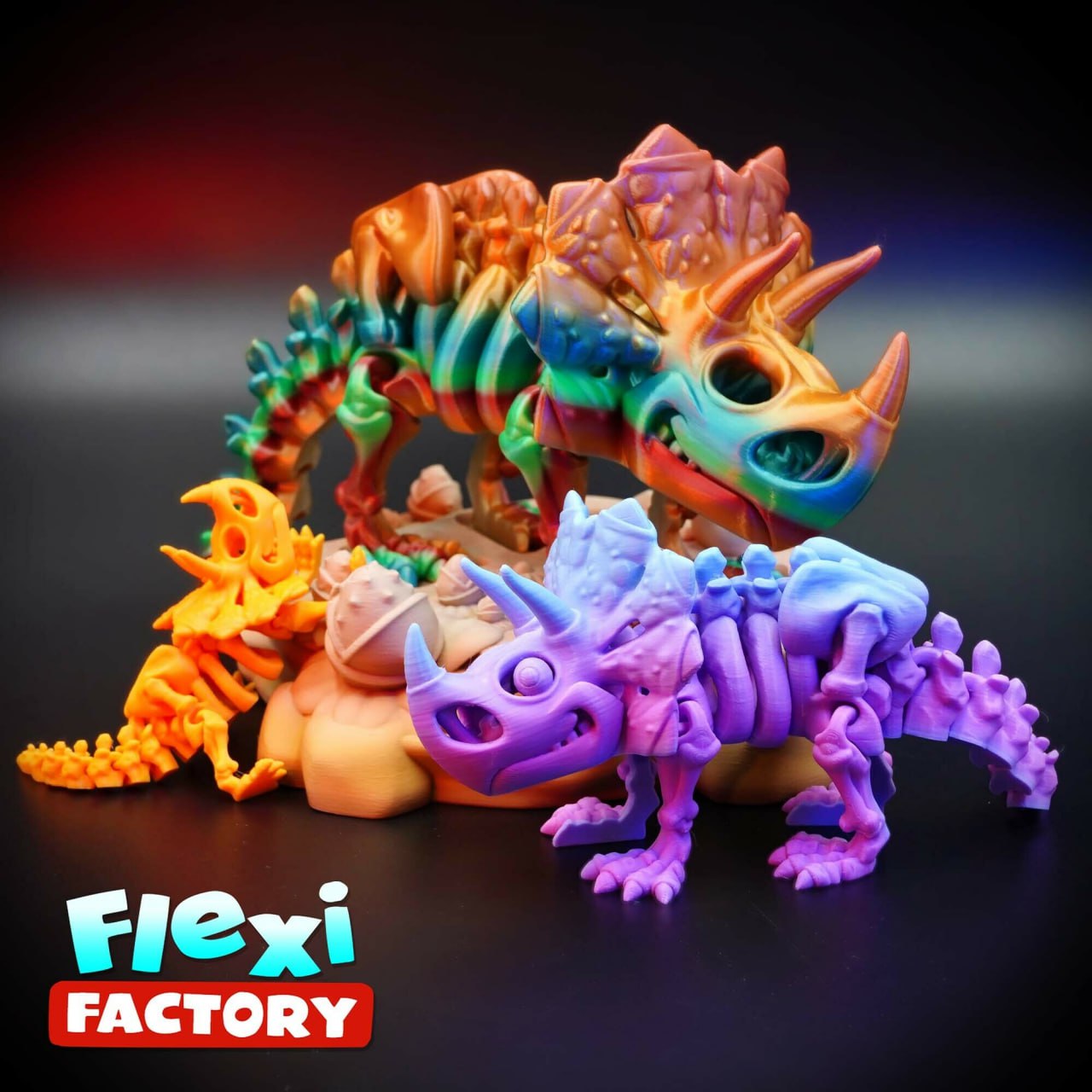 Flexi Factory Skeleton Triceratops 3mfs