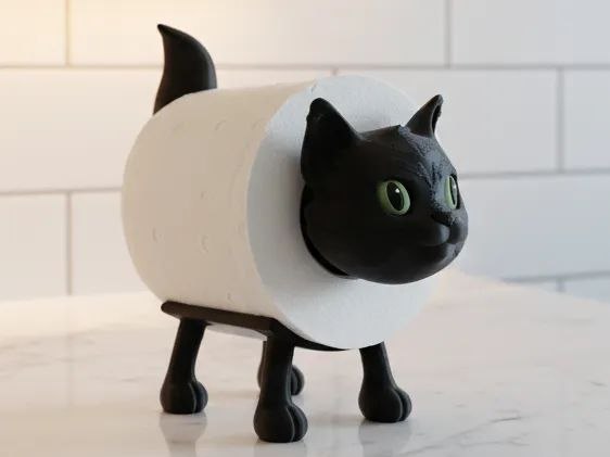 Cat Toilet Paper Holder By Magmoria