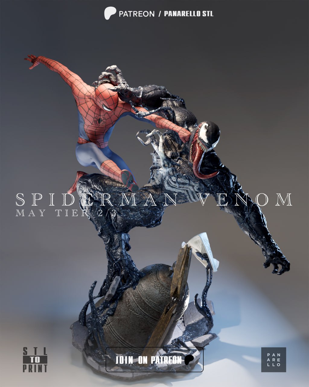 Panarello – Venom Spiderman Diorama – 3D Print Model STL