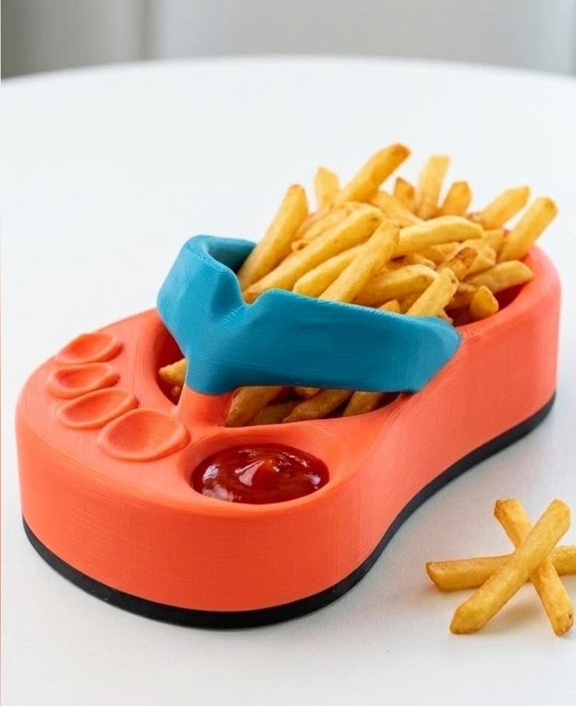 Fry Flop Novelty Multi Color Snack & Dip Station