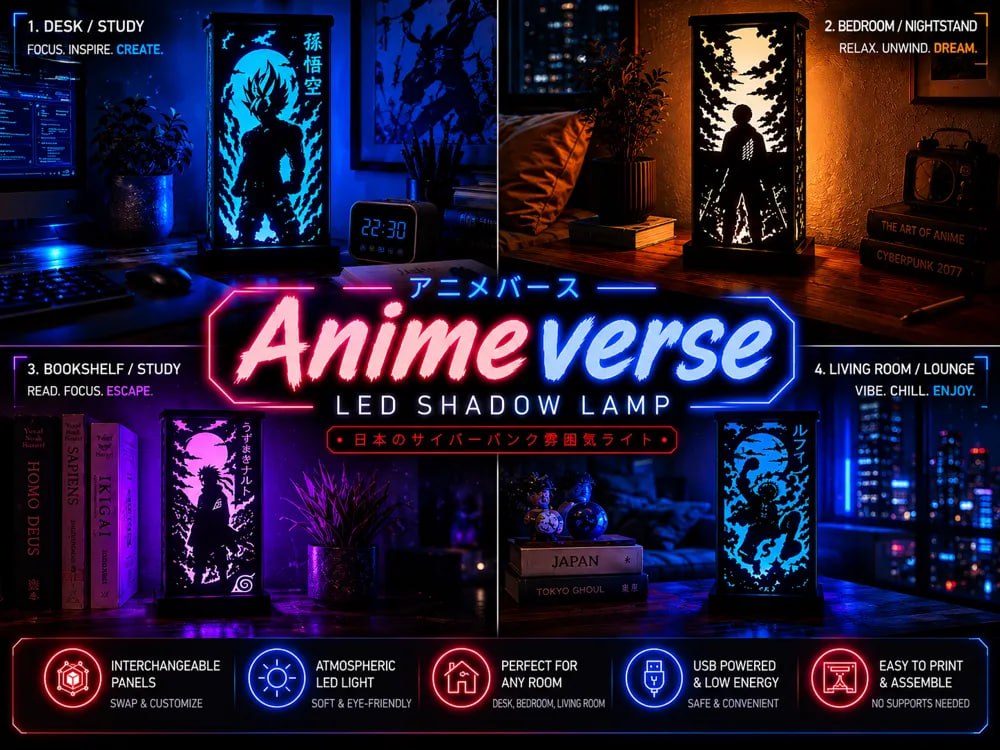 LáMpara De Sombra LED - Anime