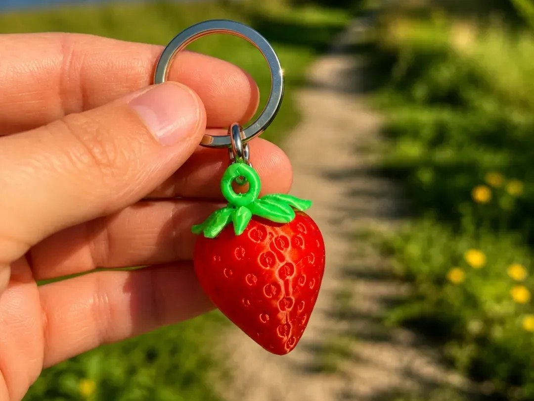 Strawberry-Keychain-Cute-Fruit-Charm-Model Files