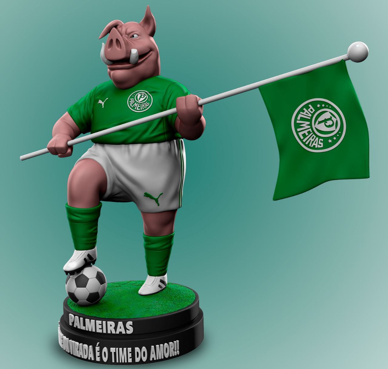 Porco Mascote Do Palmeiras By ZEU ARTS3D