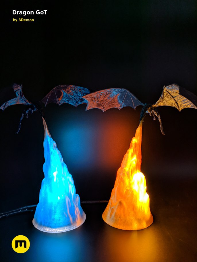 Game Of Thrones Dragon - 3D Print Figure And Lamp