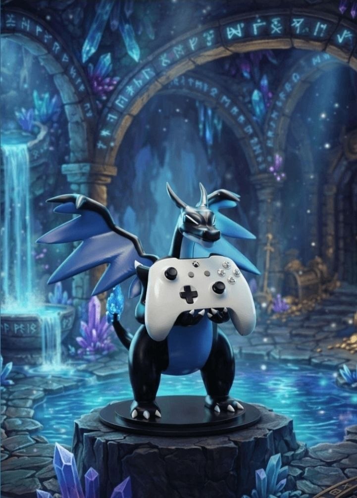 Blue Charizard Controller Holder