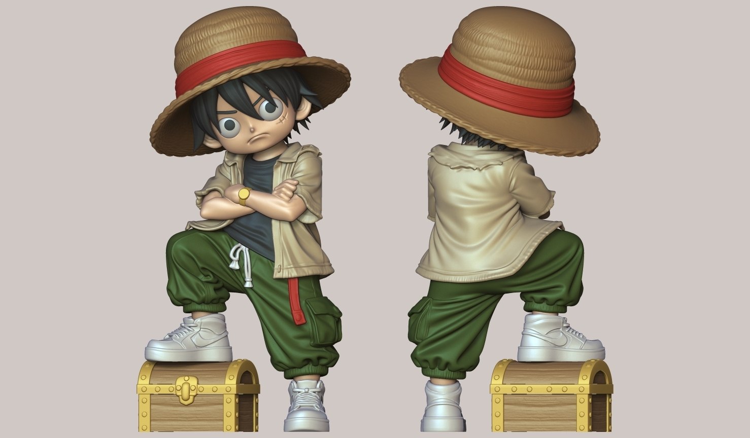 Luffy Urban Vibes Fan Art No Ams Multiparts One Piece DecorMaster