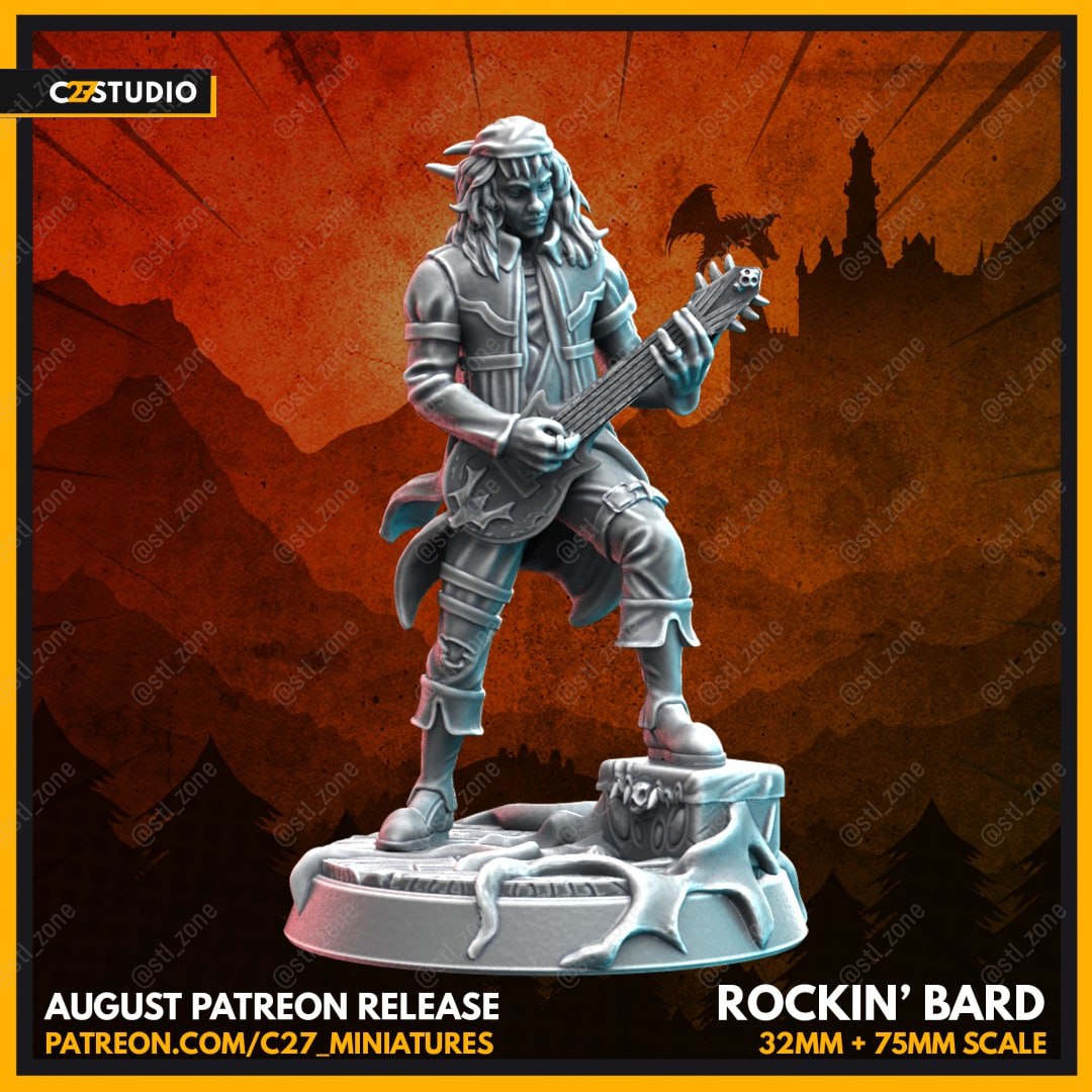 Bard-32mm-75mm-Character-1-Inch-Base