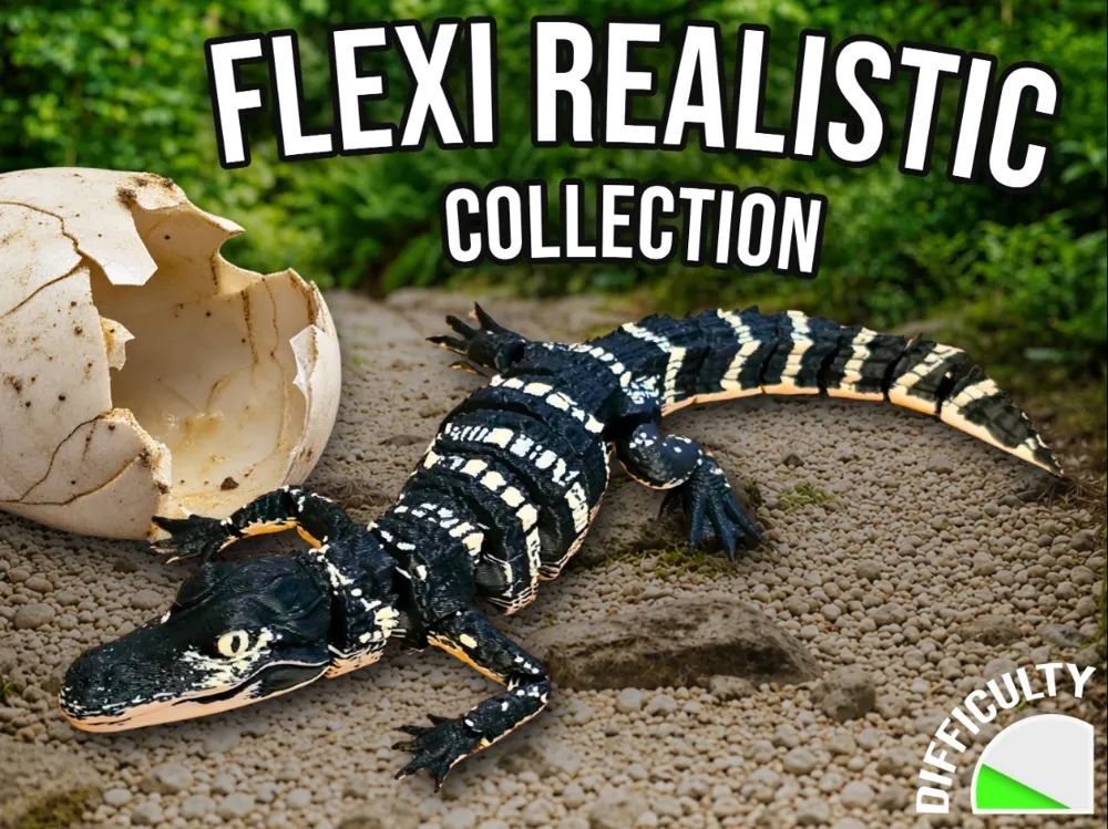 Realistic Flexi Baby American Alligator