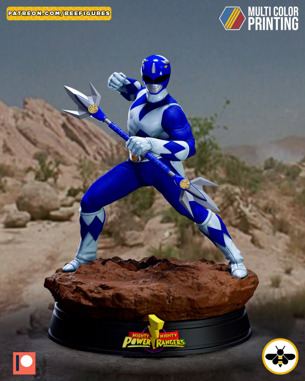 Bee Figures Power Rangers Blue T Me MOXOMOR Aka