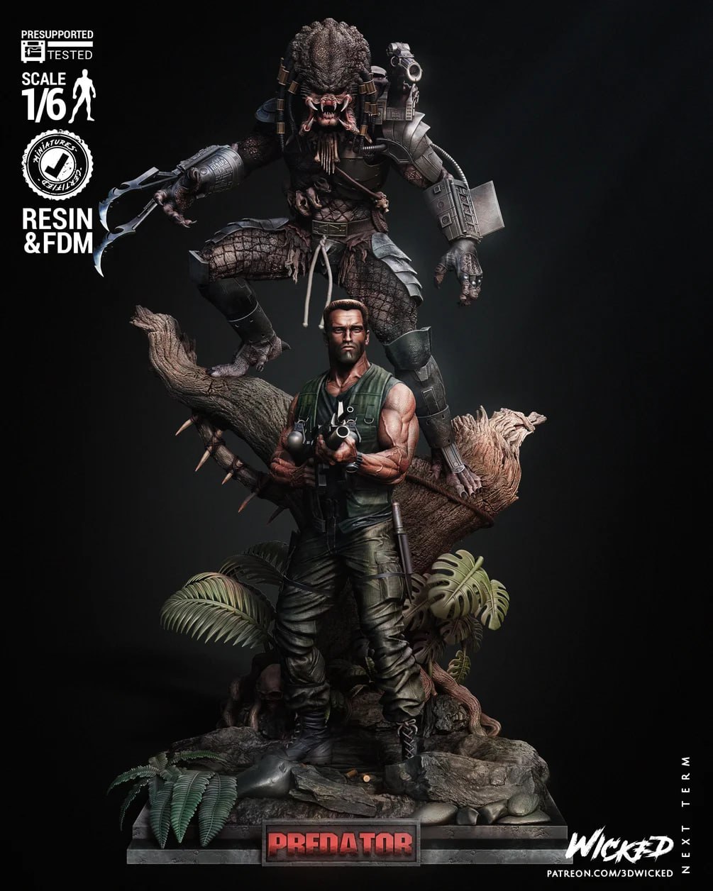Wicked - Predator And Dutch Diorama (X Pose)