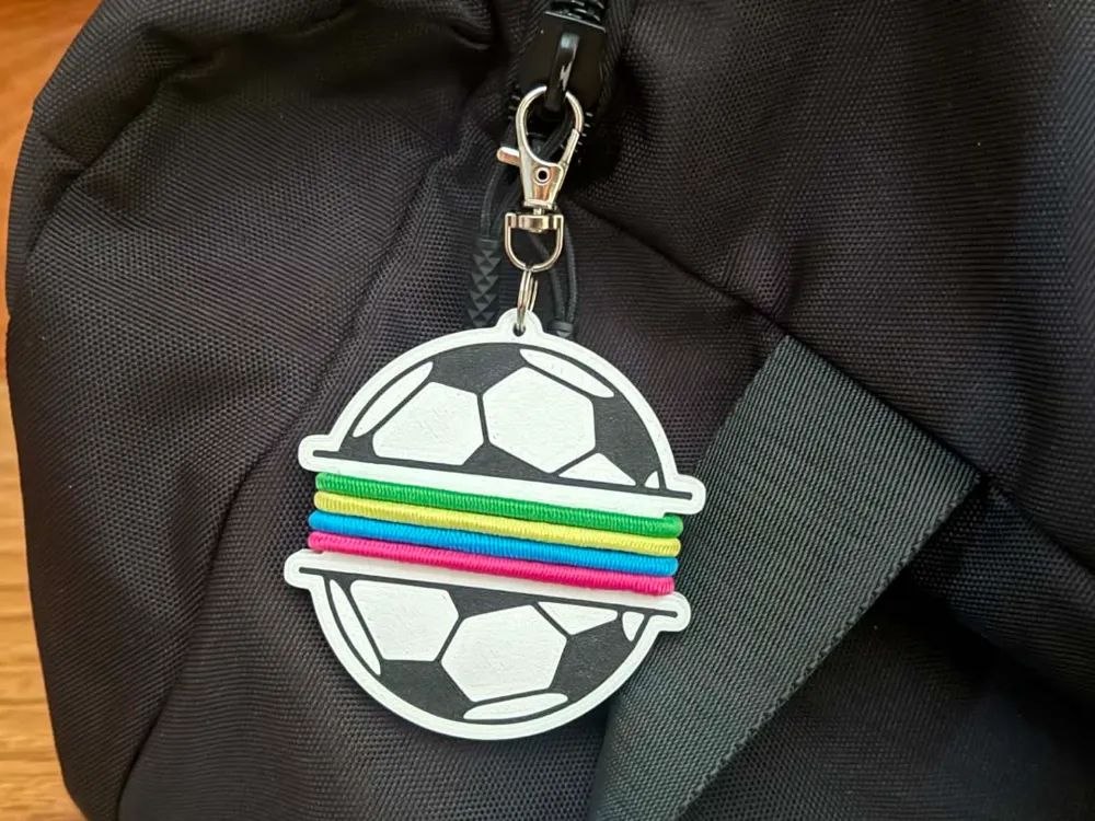 Soccer Ball Hair Tie Holder Bag Tag