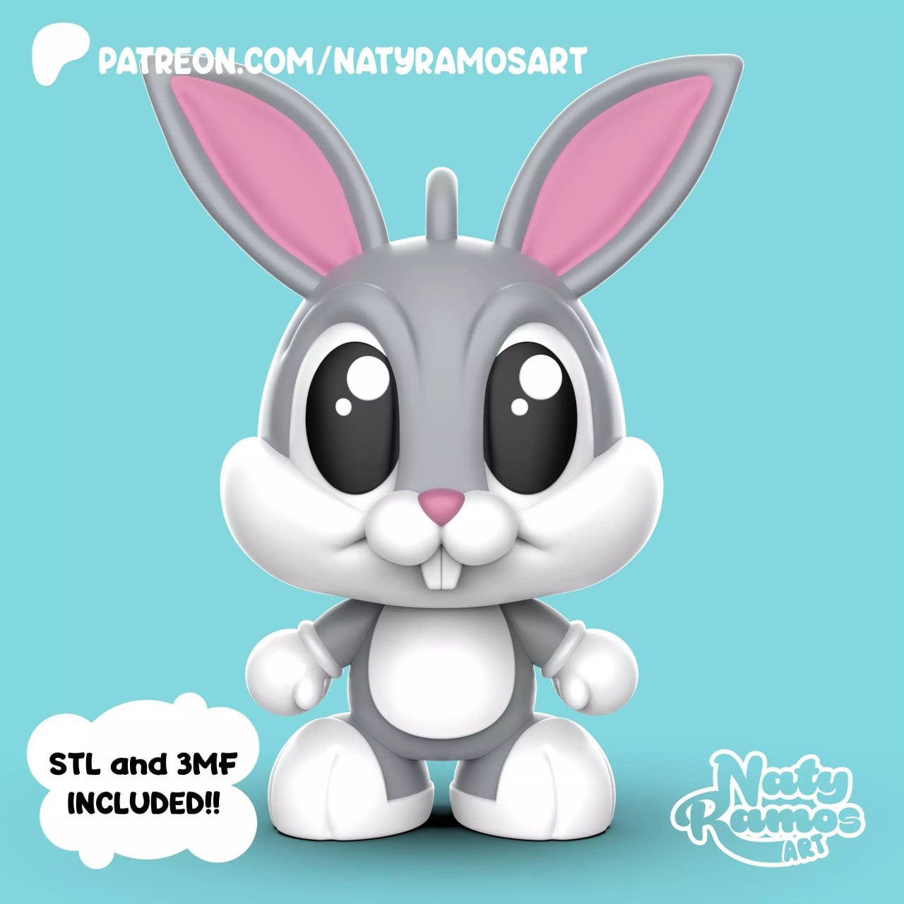 Naty Ramos Art - Bugs Bunny Kawaii T Me MOXOMOR Aka