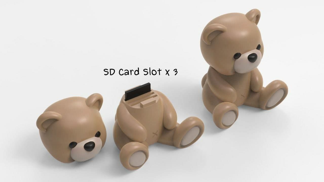 CUTE TEDDY BEAR SD CARD STORAGE