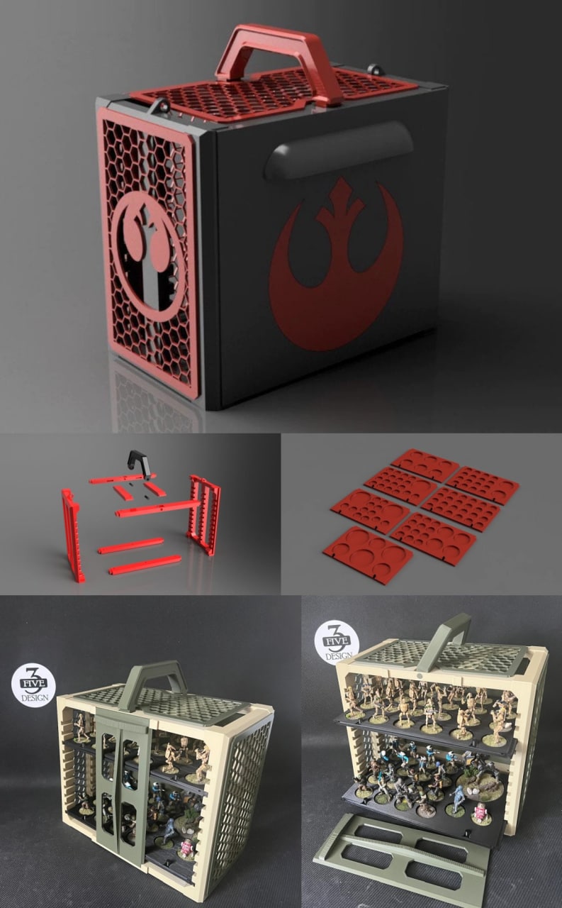 3 Five Designs War Ganizer Mini Carrier & Locking Trays Marvel Crisis