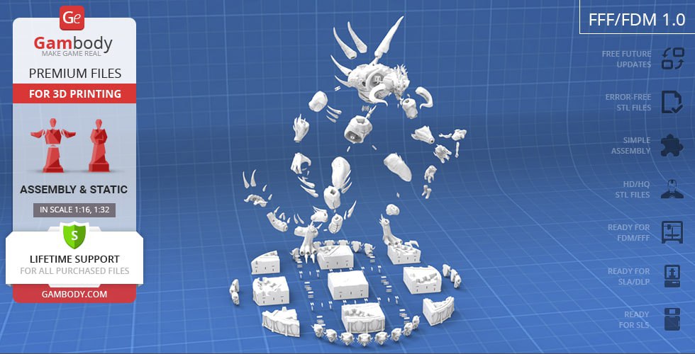 Diablo Heroes Diablo II Classic 3D Printing Figurine SLA