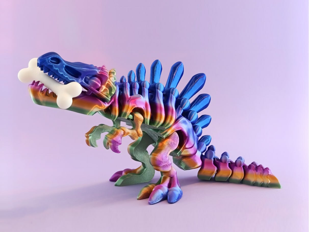 PinkyWings Flexi Skeleton Spinosaurus ( 18 Cm ) Stls