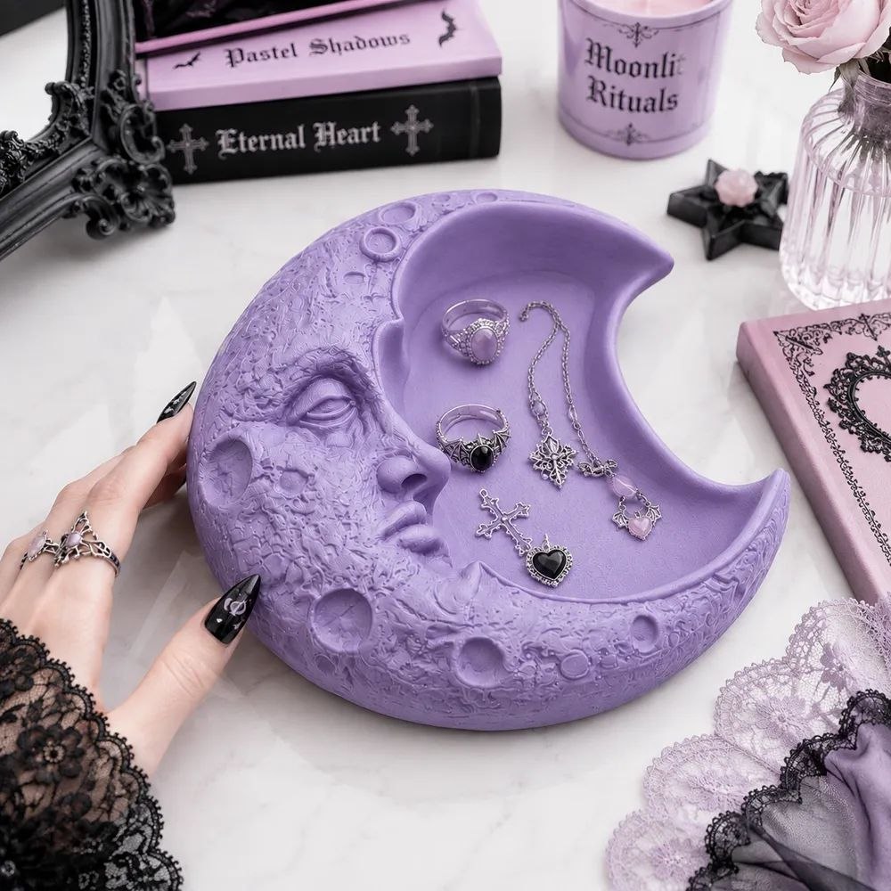Goth Crescent Moon Jewelry Tray