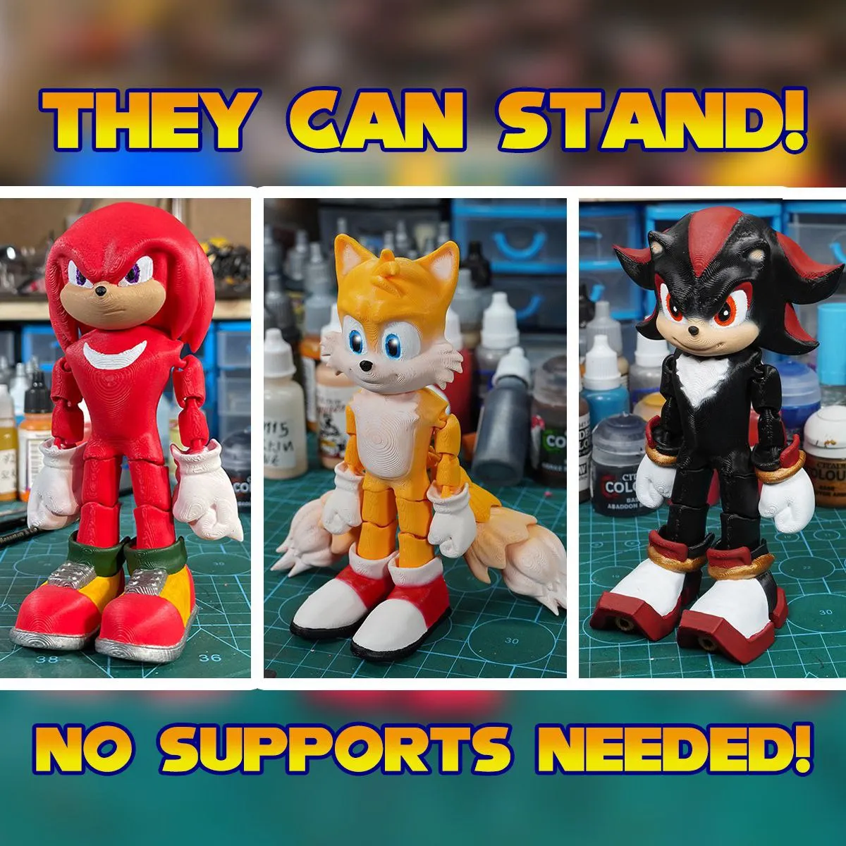 Flexi Sonic The Hedgehog Team Knuckles Tails Shadow20240111 36102