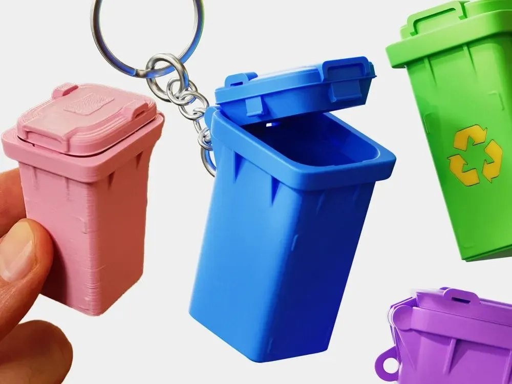 Trash Bin Keychain Large