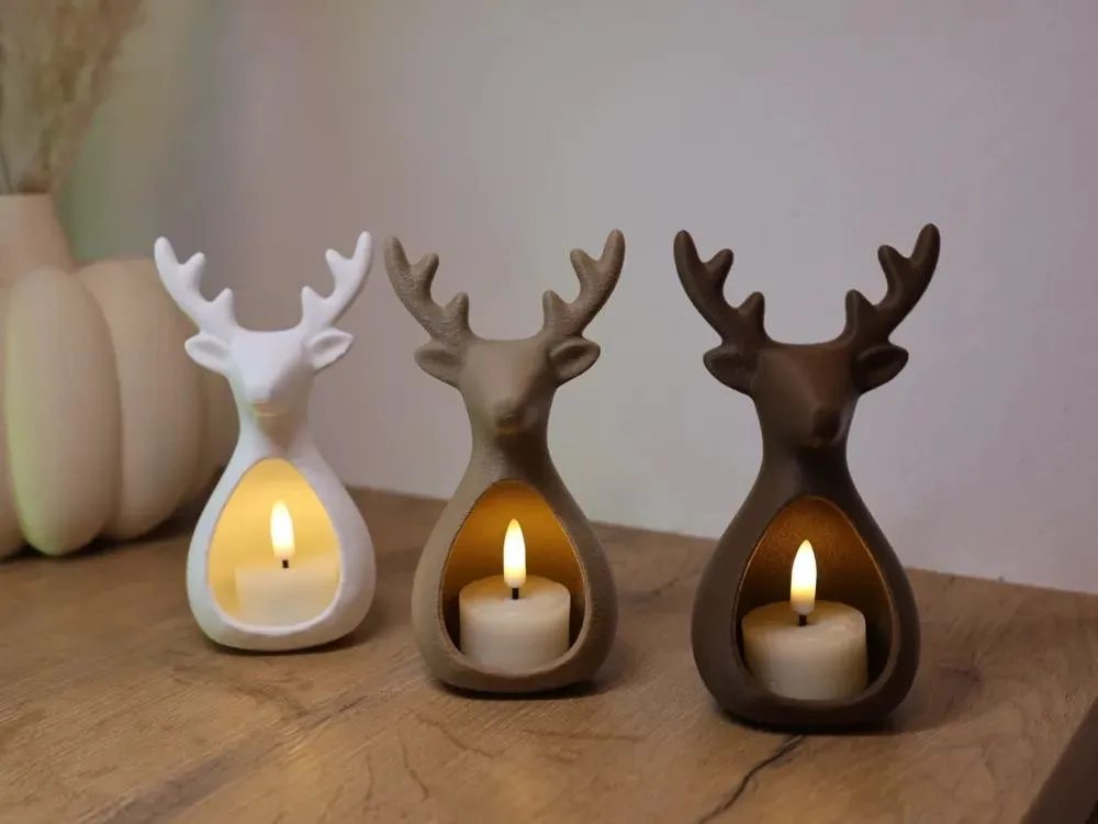 Reindeer Glow LED Tea Light Holder