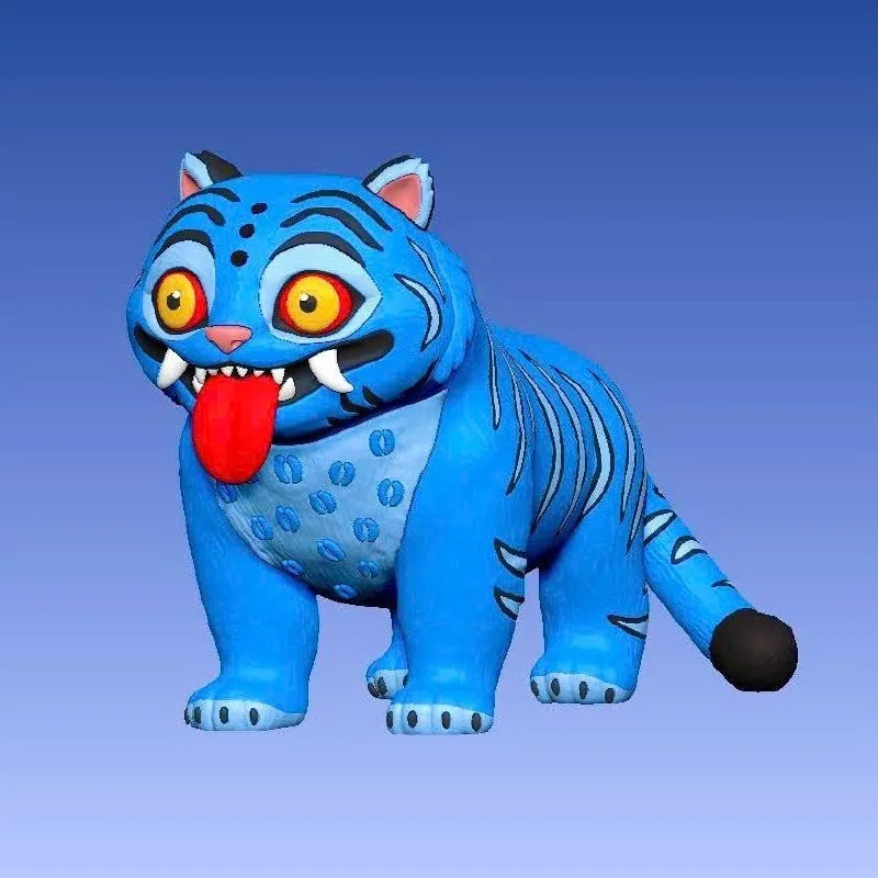 Derpy Tiger Keychain Multicolor