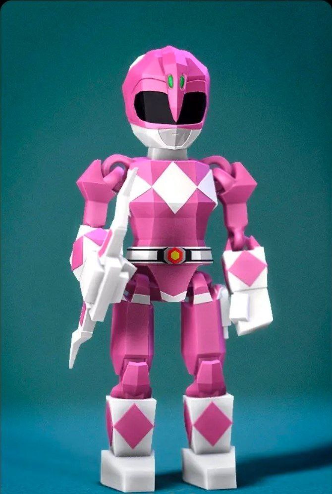 Low Poly Flexi Pink Ranger