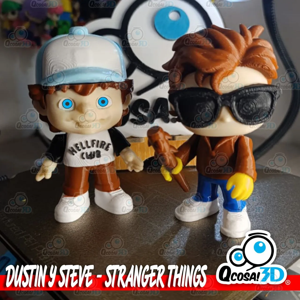 QCOSA3D - DUSTIN Y STEVE - STRANGER THINGS PACK 3