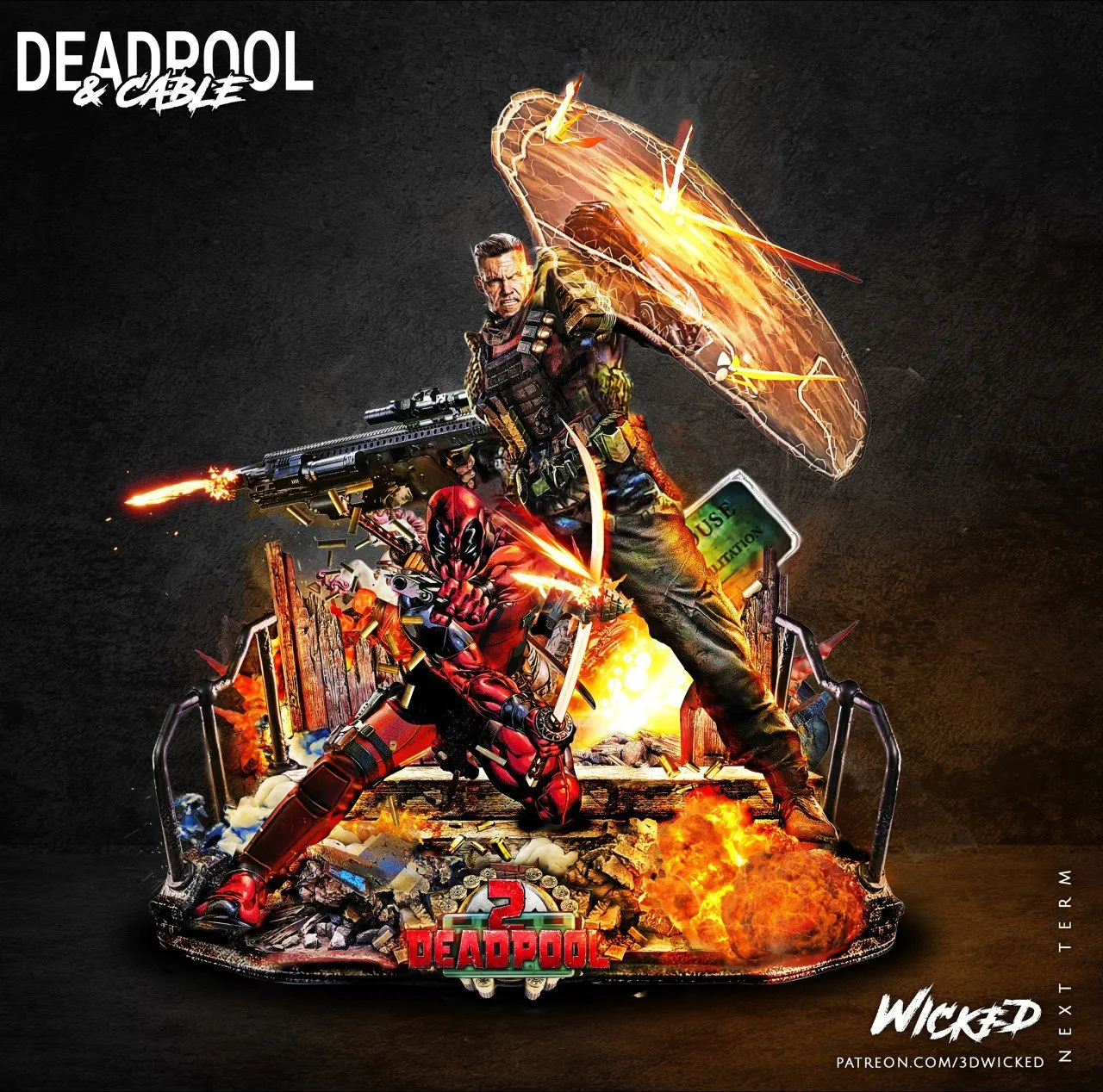 Wicked - Deadpool & Cable Diorama Part01