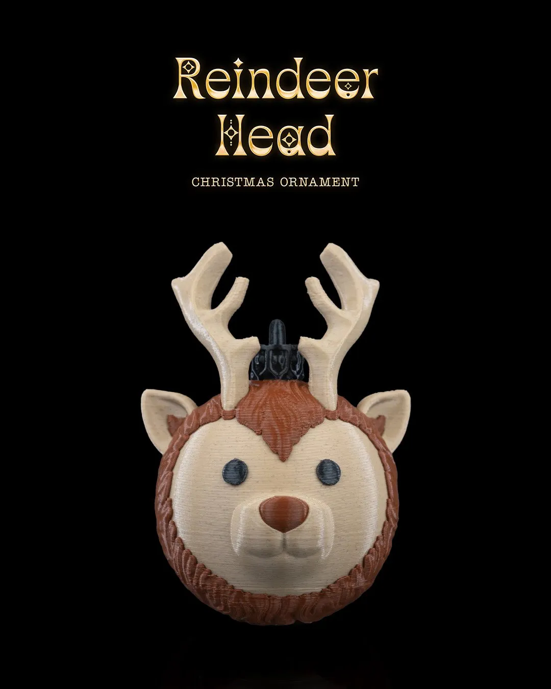 Reindeer Head Christmas Ornament E1b89db287
