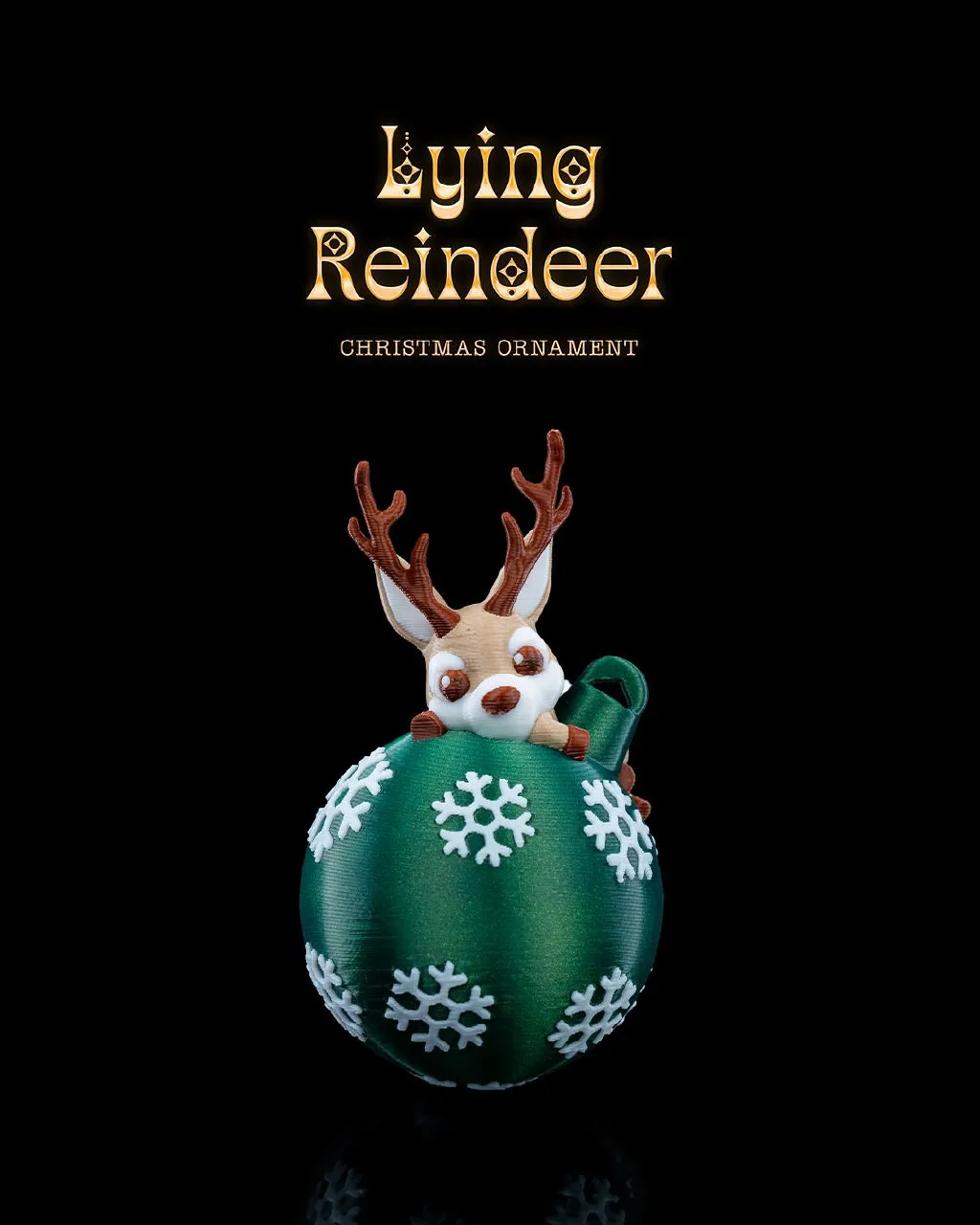 Lying Reindeer Christmas Ornament 77d12a766d