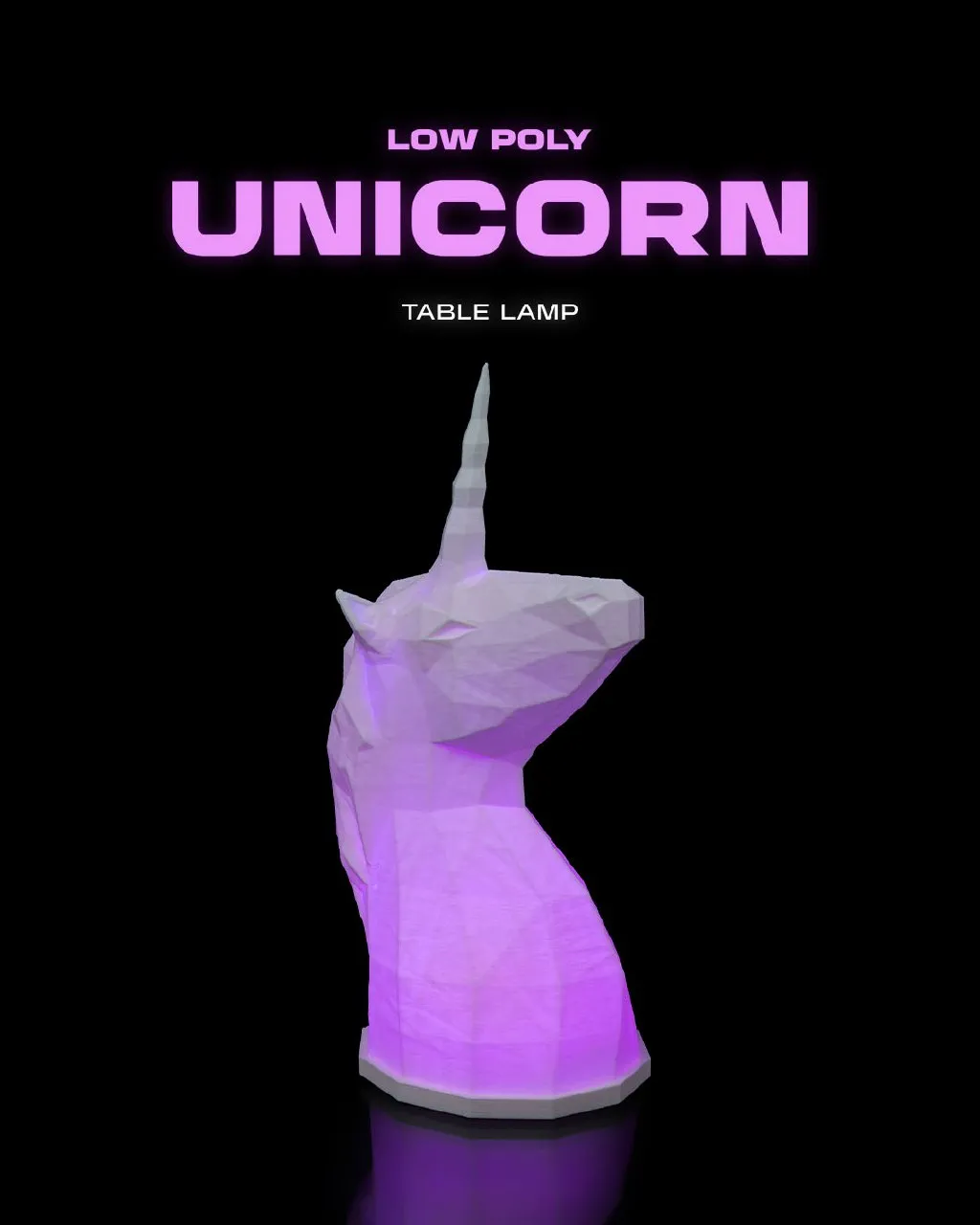 Low Poly Unicorn Table Lamp Dc1a3045c6