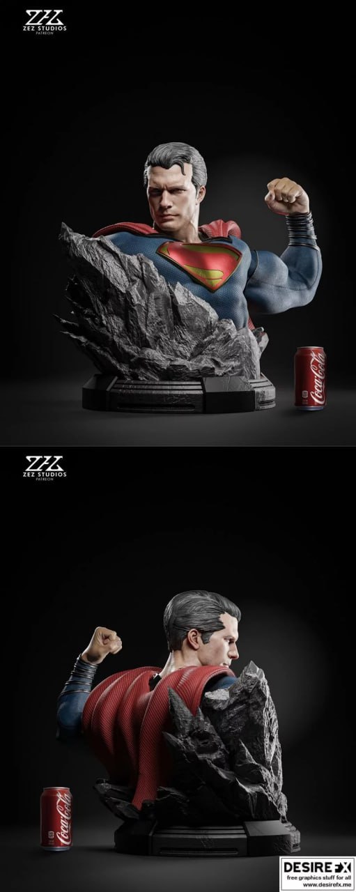 ZEZ Studios – Superman Bust – 3D Print Model STL Part1