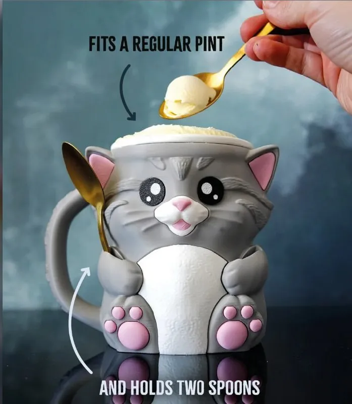 Cuddles The Cat Ice Pint Holder