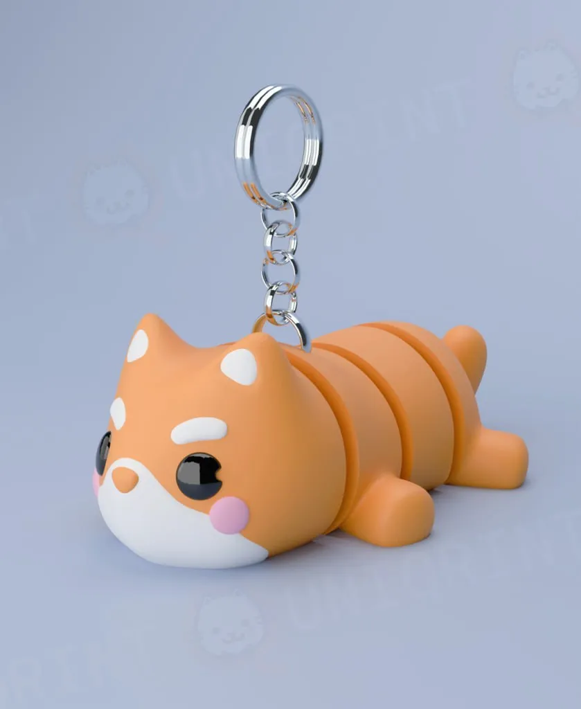 Flexi Shiba Inu Keychain