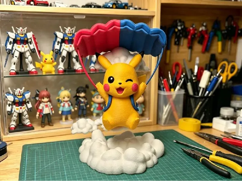 Figura Do Pikachu De Paraquedista