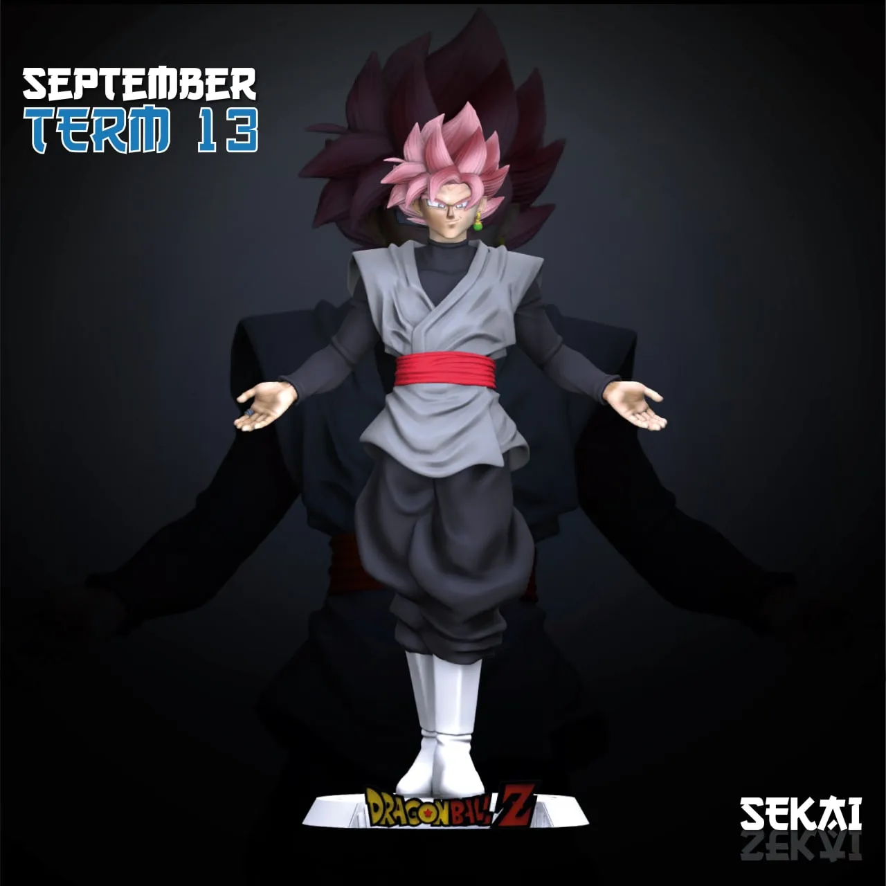 Goku Black Sculpture - Sekai 3D Models - 18 Cm - 10 Parts
