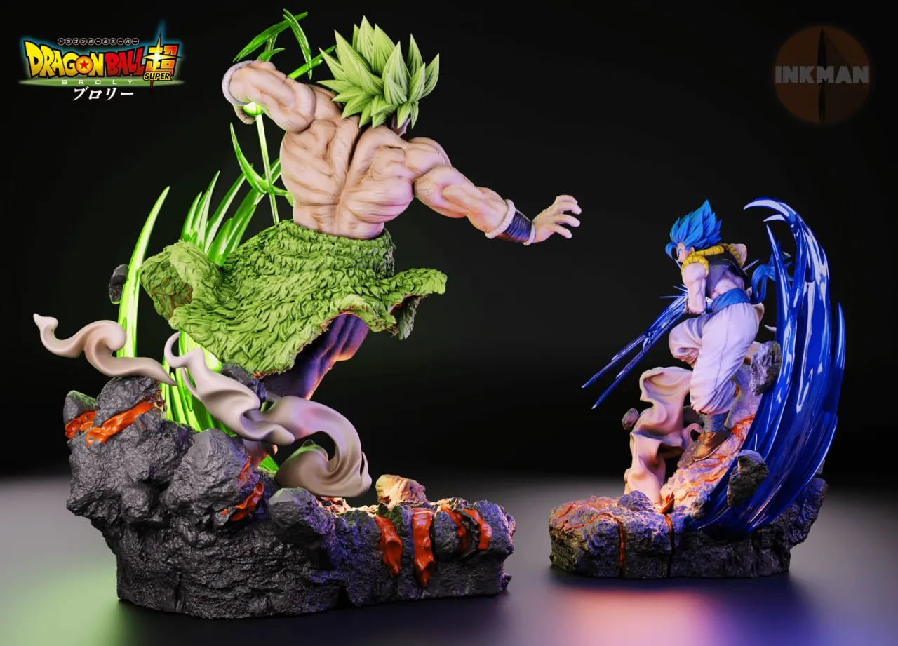 Gogeta Blue Vs Broly Super Saiyan Legendary By Inkman