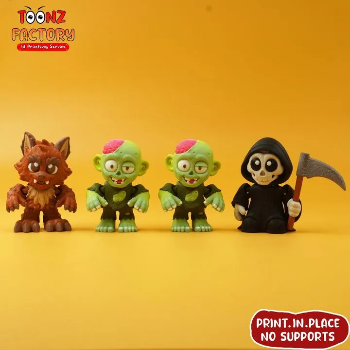 Flexi-Mini-Zombie-Werewolf-Grim-Reaper