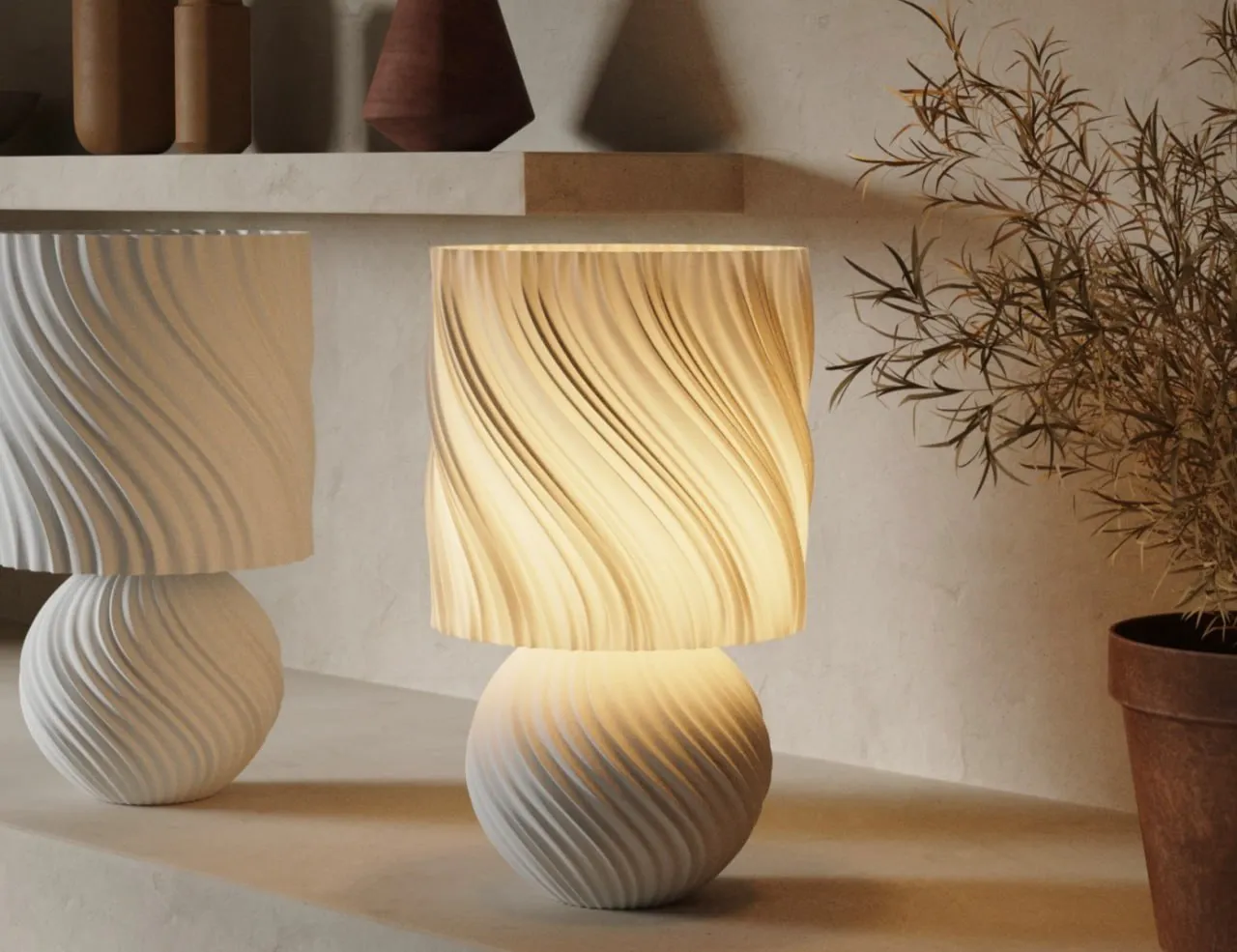 LAMP — Japandi Ambient Wave Table Lamp