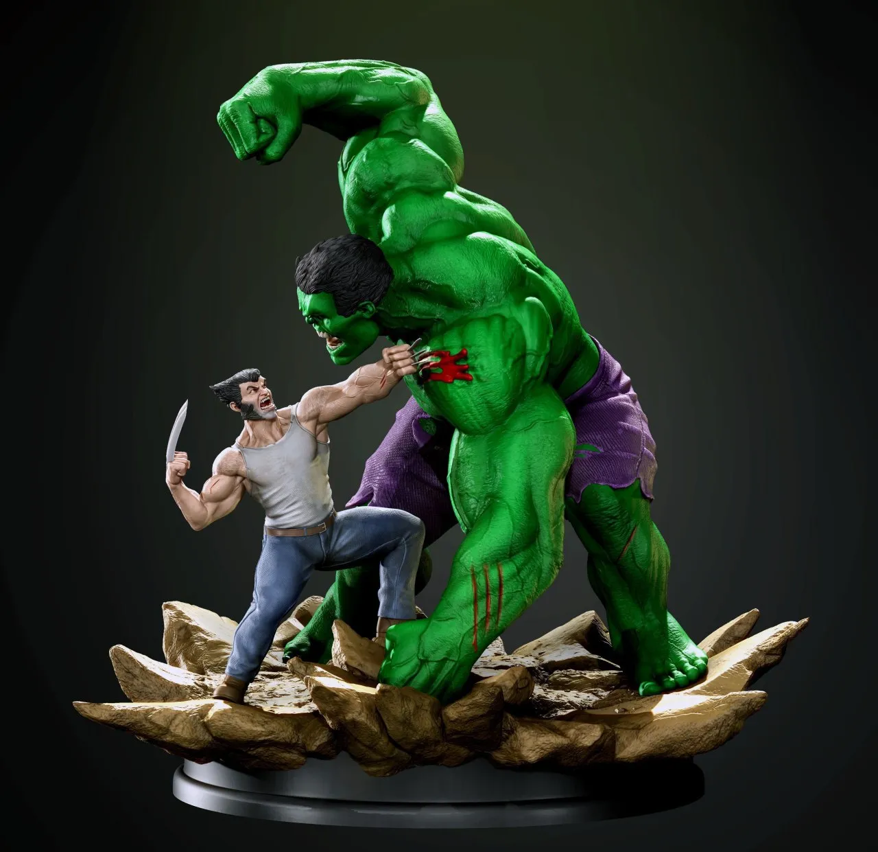CGTrader - Hulk Vs Wolverine Diorama